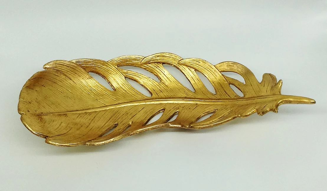 PLUMA GRANDE HOJA DE ORO