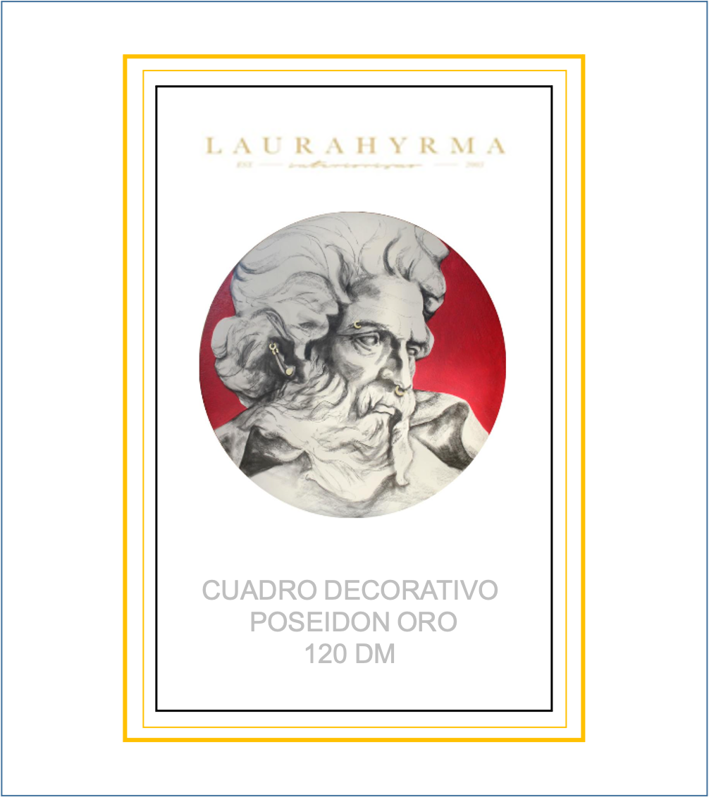 CUADRO DECORATIVO POSEIDON ORO
