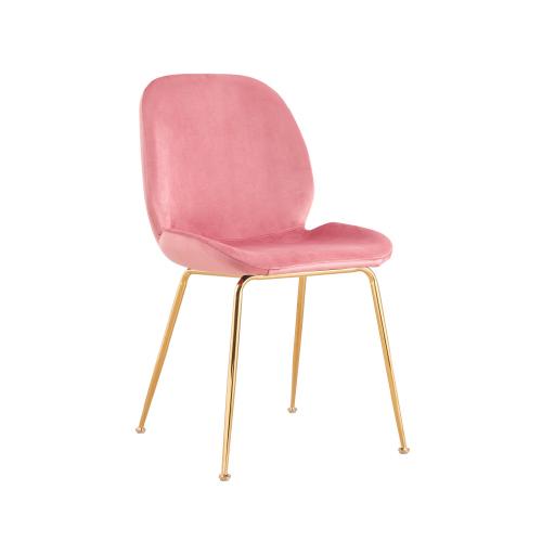 SILLA CHELSEA TELA ROSA PATAS GOLD
