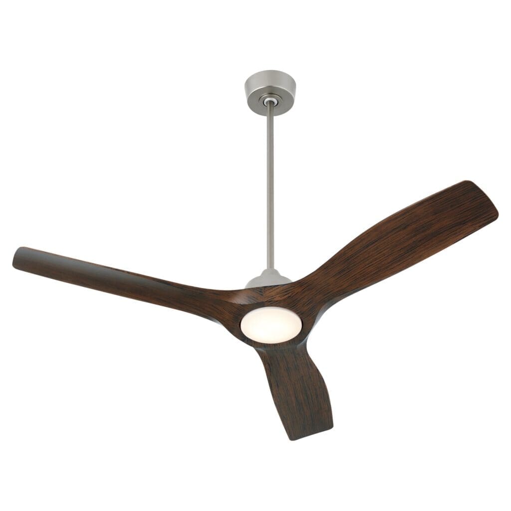 ABANICO DE TECHO NIQUEL SATINADO PARA EXTERIOR E INTERIOR TECHADO