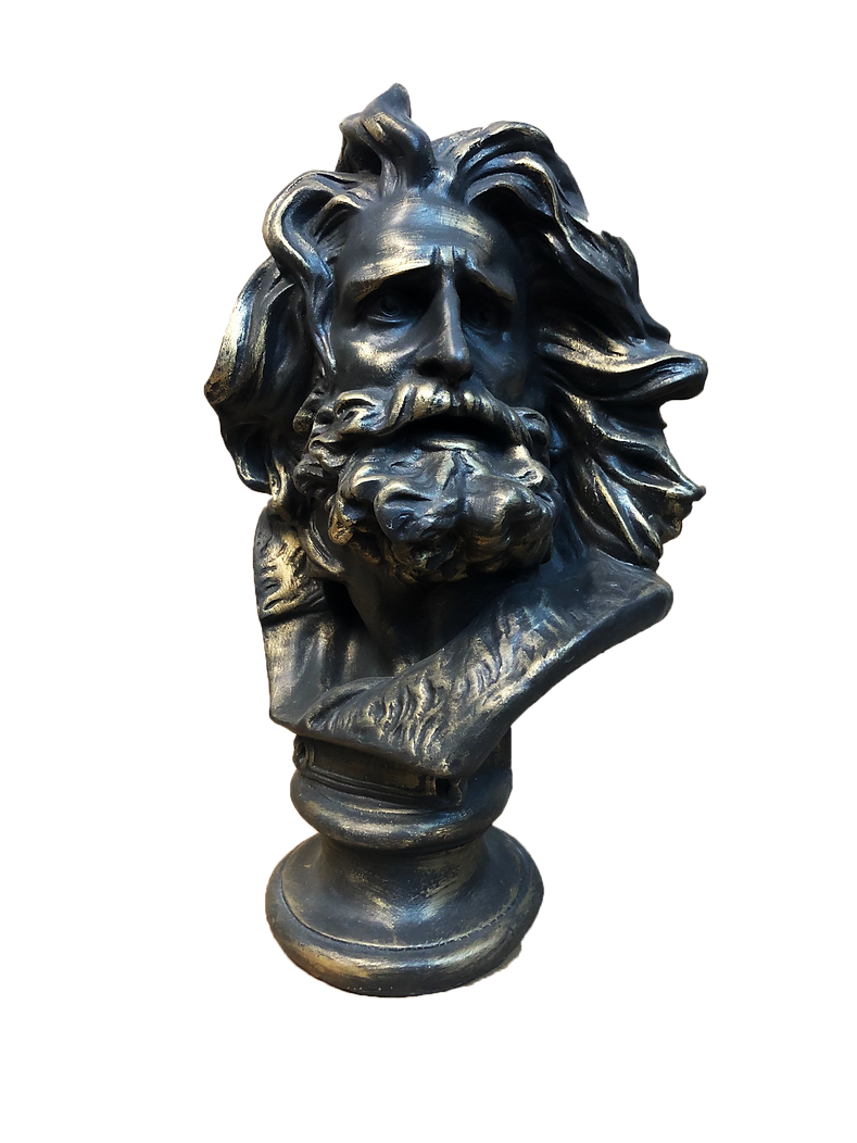 BUSTO ZEUS CAFÉ POLVEADO 55 CM