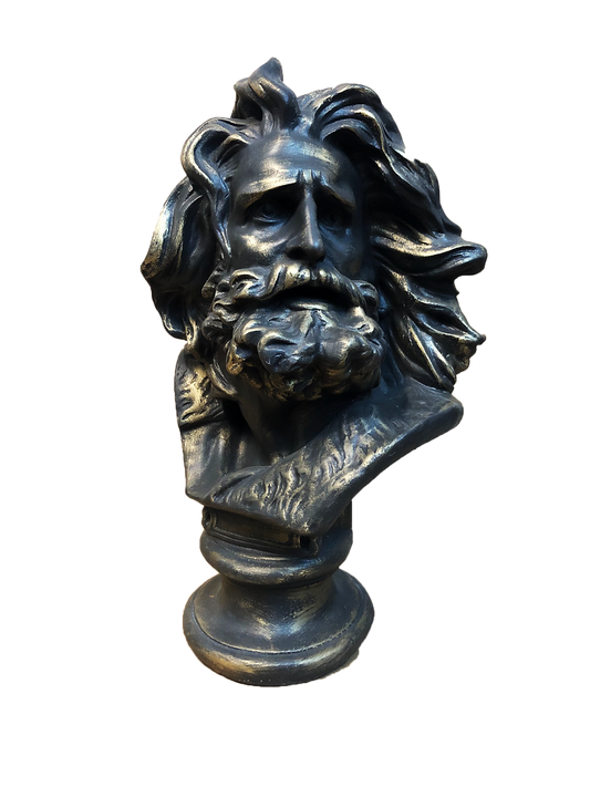 BUSTO ZEUS CAFÉ POLVEADO 55 CM