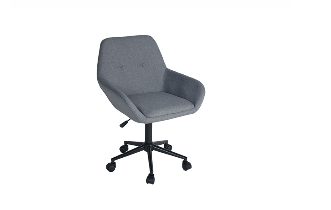 SILLON OCASIONAL OFFICE MOLLY TELA GRIS PATAS NEGRAS