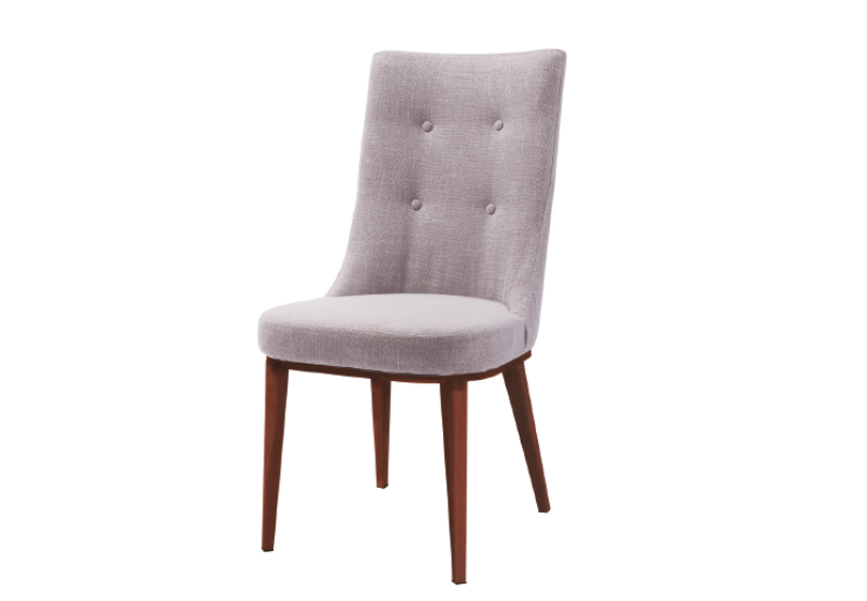 SILLA DESEO 4 BOTONES PATAS METAL/MADERA NOGAL