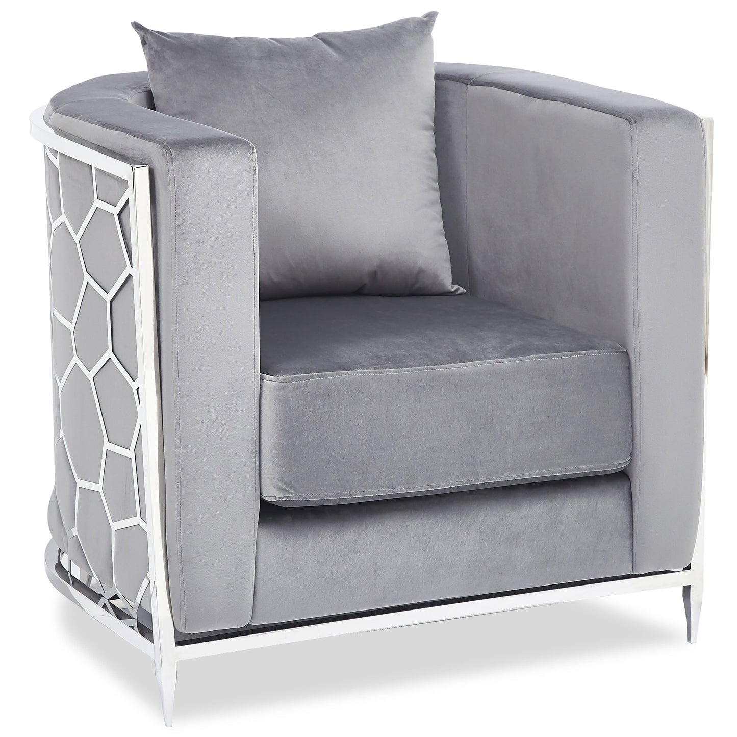 SILLON PANAL GRIS/PLATEADO