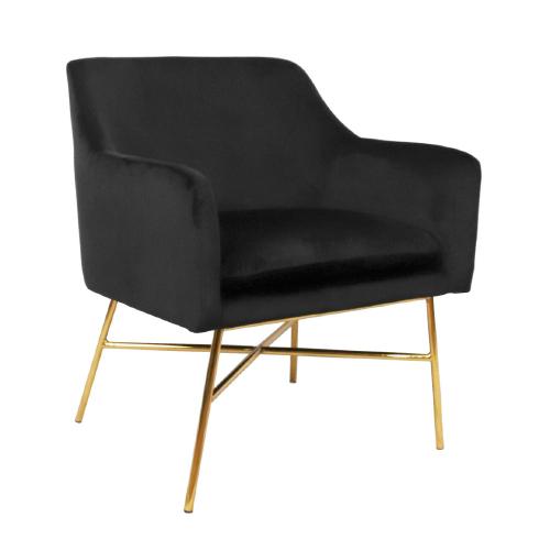 SILLON OCASIONAL NICO VELVET NEGRO GOLD