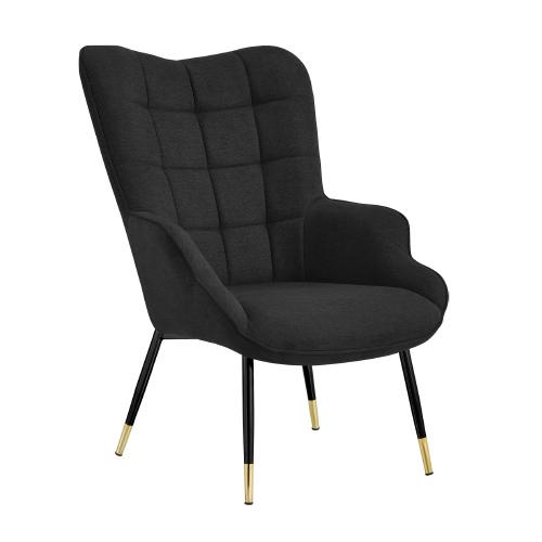 SILLON OCASIONAL FRED NEGRO CAP GOLD