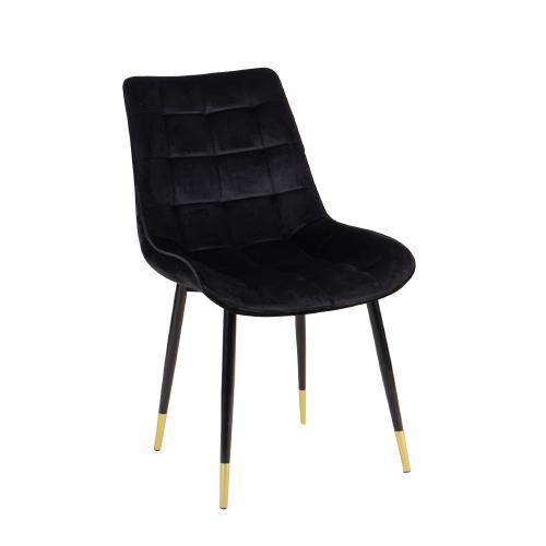 SILLA DAKOTA VELVET NEGRO PATAS NEGRO/GOLD