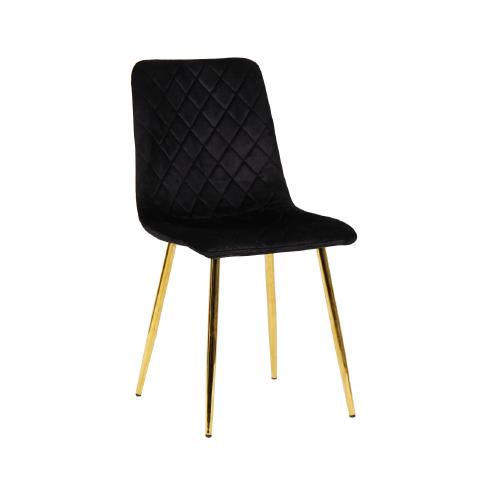 SILLA KENDRA VELVET NEGRO GOLD