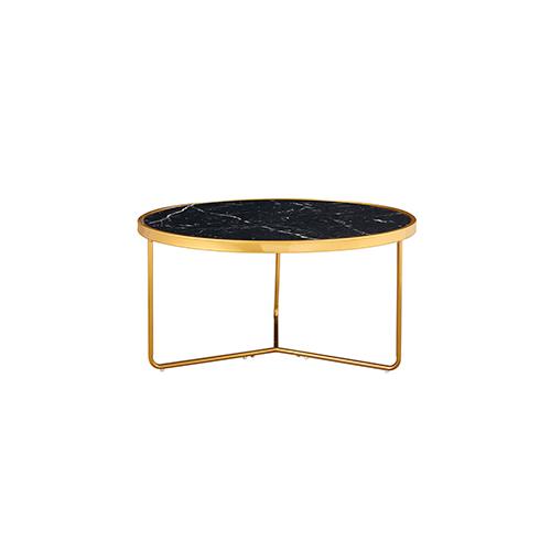 MESA DE CENTRO KHIARA GOLD MARMOL NEGRO CRISTAL